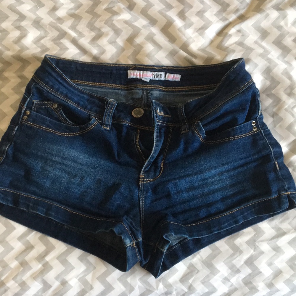 Blue denim shorts